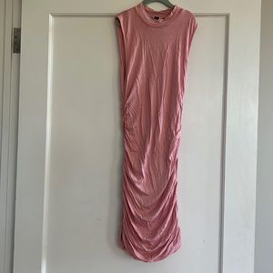 Pink Windsor side scrunch dress